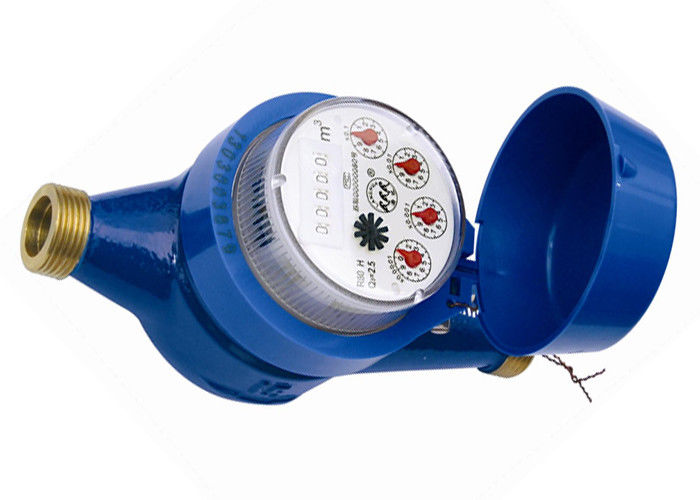 Blue Magnetic Vane Wheel Water Meter / Dry Dial Hot Water Meter DN50