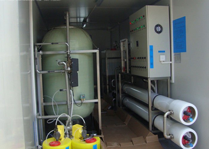Containerized Brackish reverse osmosis water treatment plant for  drinking 6m3 / hour