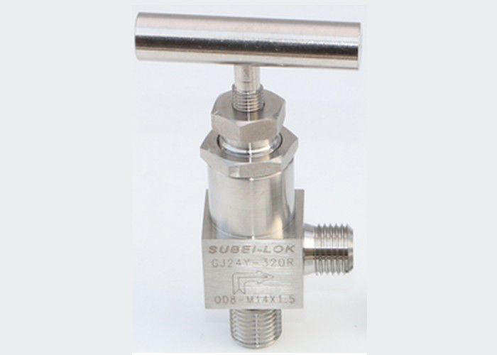 High pressure angle type needle valve for getting pressure PN0.6 Mpa to PN120 Mpa DN6 mm