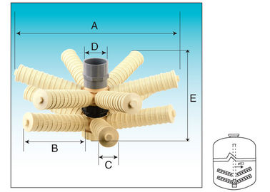 12 laterals control valves 4" - 8" thread For pressure water tank