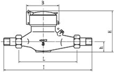 Peller Type Dry Dial Water Meterim With Thread / Flange Port Connect , DN15 - DN50 Port Size