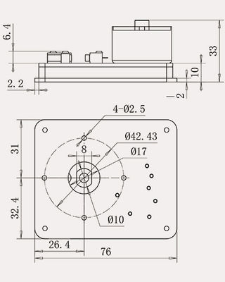 DC3.6V DN32mm Motorized Mechanism Stepper Motors