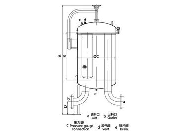 Bottom entry multi Bag Filter Housings swing bolt for processing chemicals 600m3/h 150psi